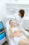 Skin Care. Pregnant Woman On Face Cleansing At Beauty Clinic
