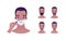 Daily skin care routine concept. Vector flat people avatar illustration. Step instruction. Male smiling face in foam shave. Set of