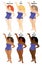 Skin color index infographic in vector. Women with different skin colors. Very fair, fair, medium, olive, brown and