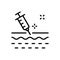 Skin Injection Line Icon. Syringe and Structure of Skin Linear Pictogram. Medical, Dermatology Treatment Vaccine, Filler