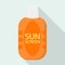 Skin sunscreen icon, flat style
