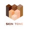 Skin tone icon color . vector