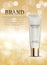 Skin Toner Bottle Tube Template for Ads or Magazine Background.