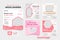 Skincare and massage parlor advertisement web banner collection with pink and dark colors. Spa therapy business promotion poster