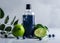 skincare oil organic spa lime bottle natural treatment lemon body. Generative AI.