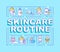 Skincare routine word concepts blue banner