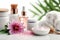 Skincare sauce dispenser cream, anti aging gel cleanser. Face maskbath soap. Beauty collagen peptide Product sweet almond oil jar