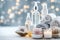 Skincare ux mockup cream, anti aging pore minimizing serum. Face maskorange oil. Beauty foam resilience Product kitchen towel jar