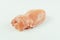 Skinless chicken meat.Top view.Raw fresh skinless chicken leg and thigh meat on a white background.Ogranic food,healthy