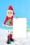 Skinny santa with blank sign