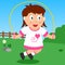 Skipping Girl in the Park