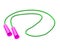 Skipping rope isolated on a white background. Green jump rope for fitness
