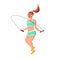 Skipping Rope Jumping Young Girl Athlete Vector