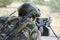 Skirmishers transmitter radio operator gunner M249 light machine gun