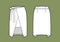 Skirt flat sketch template, modern skirt with straps clasp on rigth side.