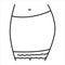 Skirt lingerie black line icon. Lower part of a dress or gown, covering the person from the waist to the knees or shorter.