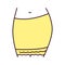 Skirt lingerie color line icon. Lower part of a dress or gown, covering the person from the waist to the knees or shorter.
