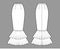 Skirt mermaid fishtail maxi technical fashion illustration with floor ankle lengths silhouette, pencil fullness bottom