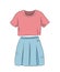 Skirt with t-shirt color, vector