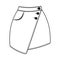 Skirt women`s, technical drawing. Mini skirt isolated on a white background. Fashion women clothes