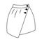 Skirt women`s, technical drawing. Mini skirt isolated on a white background. Fashion women clothes