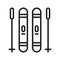 Skis icon vector image. Suitable for mobile apps, web apps and print media.
