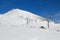 Skis and mountain panorama.Alps