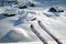 Skis in a Winter Landscape