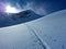 Skitouring in beautiful snowy alps