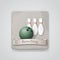 Skittles and ball for bowling game vector icon.