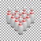 Skittles for bowling isometric, vector illustration.