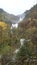 Skjervsfossen waterfall in autumn in the south of Norway