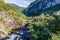 Skjervsfossen waterfall between Granvin and Voss in Western Norway