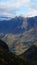 Skjolden town from Fugelsteg above Fortun in autumn in Norway