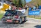 Skoda Fabia Race car drifting through a hairpin corner at WRC Croatia Rally