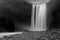 Skogafoss waterfall at night