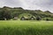 SKOGAR, ICELAND - AUGUST 2018: Traditional Icelandic turf houses with grass roof in Skogar open air museum, Iceland