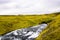 Skogar river in iceland which creates skogafoss waterfalls