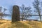 Skokloster, Sweden - April 1, 2017: Viking Runestone near Skokloster Palace Sweden