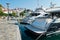 Skopelos town and harbor at summer morning, island of Skopelos