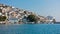 Skopelos town and harbor at summer morning, island of Skopelos