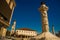 SKOPJE, NORTH MACEDONIA: Beautiful columns and the church of the holy Virgin in the center of Skopje