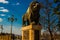 SKOPJE, NORTH MACEDONIA: View of the beautiful Gotse Delchev bridge and Lion statue