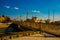 SKOPJE, NORTH MACEDONIA: View from the Gotse Delchev bridge of Fortress Kale in the city center