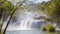 Skradinski buk waterfall in sun beams