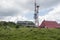 Skrzyczne, Poland, July 04, 2020: Peak, with a tourist hostel, meteorological station and telephony tower and chair lift station