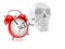 Skull with alarm clock