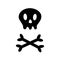 Skull with bone crosswise icon shape. White crossbones. Skeleton body part. Happy Halloween sign symbol. Cute cartoon simple chara