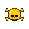 Skull with bones emoji. Head of skeleton icon.