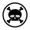 Skull and bones vector icon.